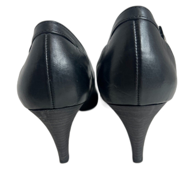 Paul Green Black Leather Pointed Toe Sling Back Heels Women's Size 9.5 US - Picture 4 of 8
